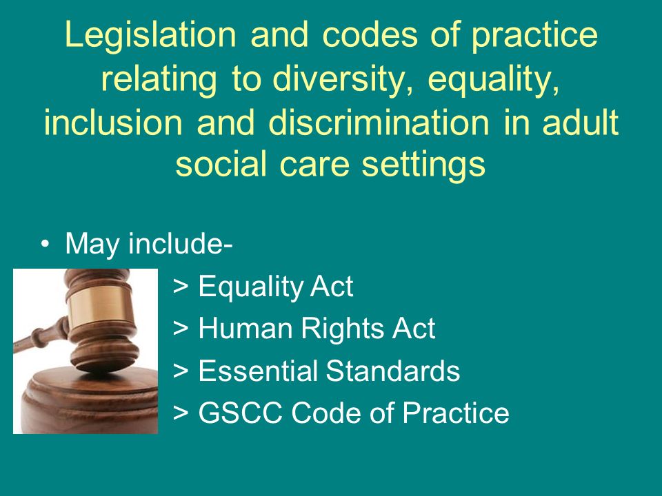 Promote equality diversity and inclusion in policy and practice